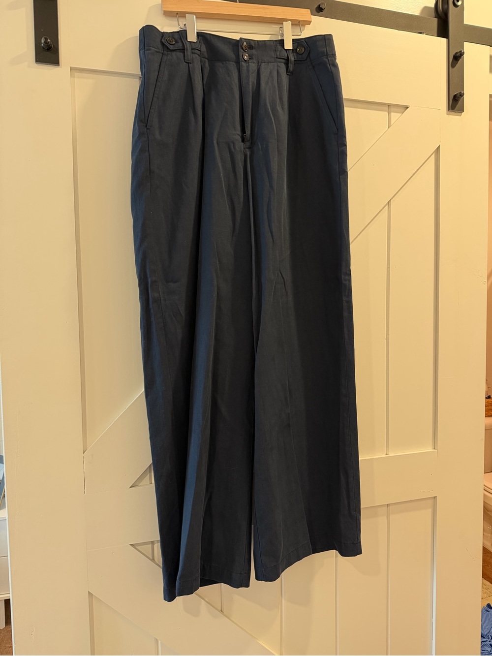 Madewell Wide-Leg Navy Trousers